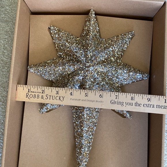 Silver and gold Star Christmas tree topper, NIB - Picture 5 of 7